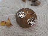 Aretes Espiral Flor de Loto de Plata - Las Joyas de la Maga artesania de plata hecha a mano en Canarias
